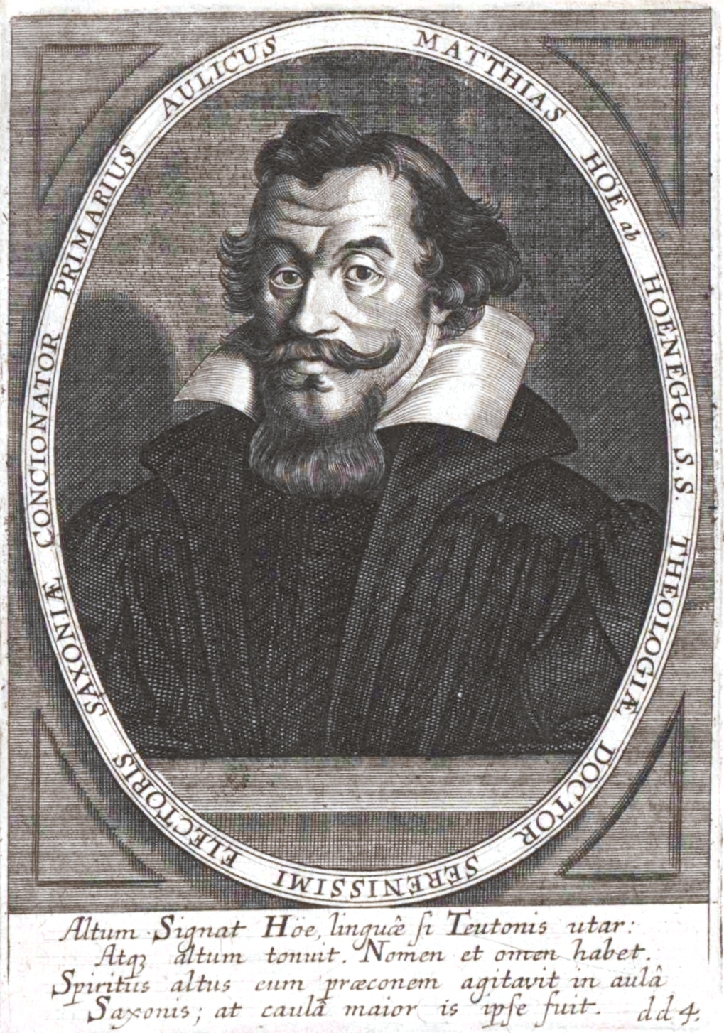 Portrait engraving of Matthias Hoë von Hoënegg