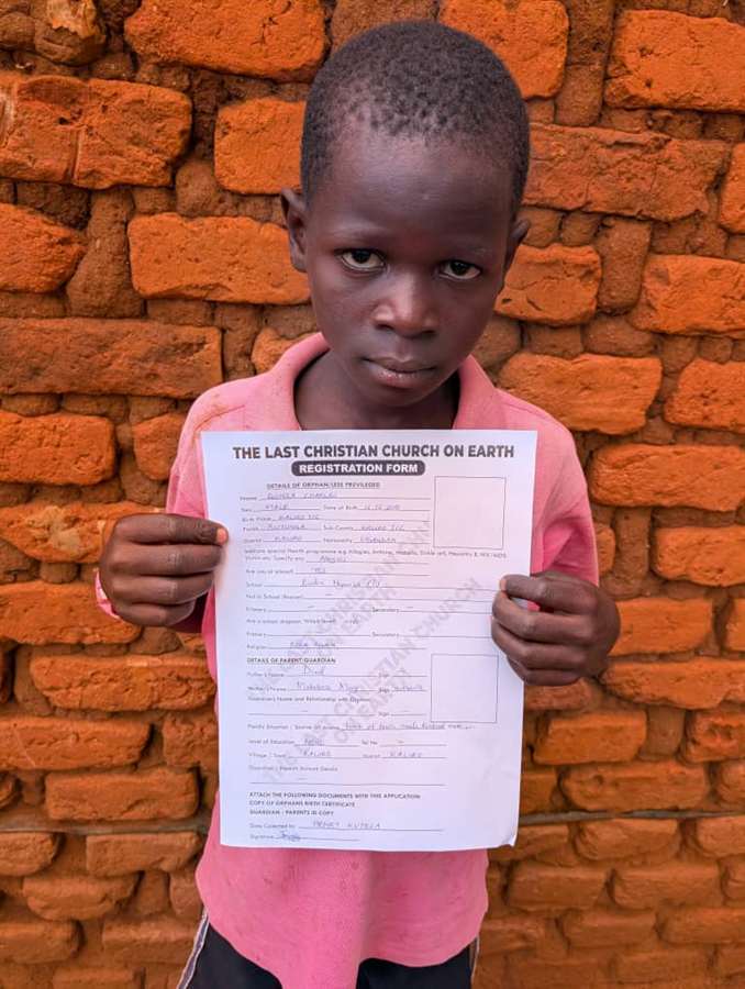 A young girl holding a signed request form.